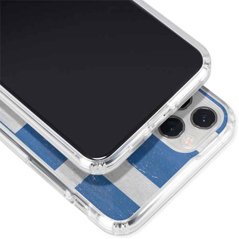 Greece Flag Distressed iPhone 11 Pro Clear Case